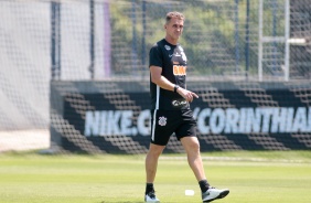 Mancini durante treino deste sbado no CT Joaquim Grava