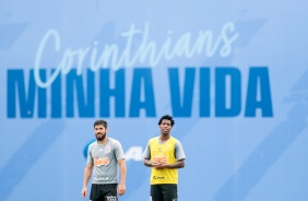 Bruno e Gil no último treino antes do jogo contra o São Paulo, pelo Brasileirão