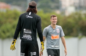 Cssio e Piton no ltimo treino antes do jogo contra o So Paulo, pelo Brasileiro