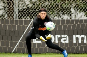 Cássio no último treino antes do jogo contra o São Paulo, pelo Brasileirão