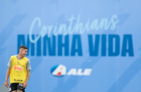 Gabriel Pereira no último treino antes do jogo contra o São Paulo, pelo Brasileirão
