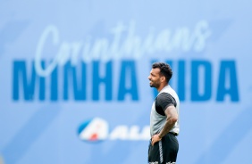 Michel no último treino antes do jogo contra o São Paulo, pelo Brasileirão
