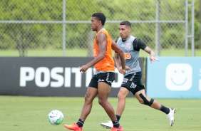 Lo Natel e Gabriel no ltimo treino para jogo contra o Gois, pelo Brasileiro