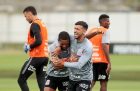 Dav e Camacho no ltimo treino antes do jogo contra o Botafogo