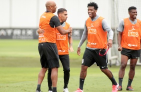 Elenco alvinegro no ltimo treino antes do jogo contra o Botafogo