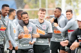 Everaldo e Piton no ltimo treino antes do jogo contra o Botafogo