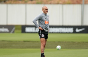 Fbio Santos no ltimo treino antes do jogo contra o Botafogo