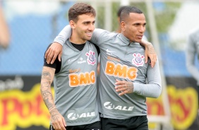 Gustavo Silva e Otero no último treino antes do jogo contra o Botafogo