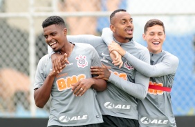Jemerson, Raul e Vital no último treino antes do jogo contra o Botafogo