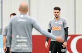 Lo Santos no ltimo treino antes do jogo contra o Botafogo