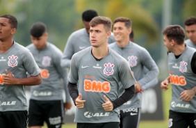 Lucas Piton no ltimo treino antes do jogo contra o Botafogo