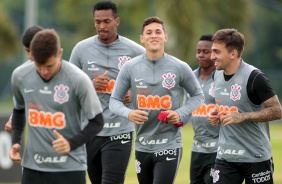 Vital, Gustavo e companheiros no último treino antes do jogo contra o Botafogo