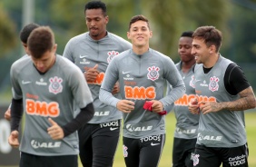 Vital, Gustavo e companheiros no ltimo treino antes do jogo contra o Botafogo