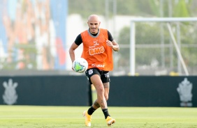 Fbio Santos no primeiro treino do Corinthians em 2021