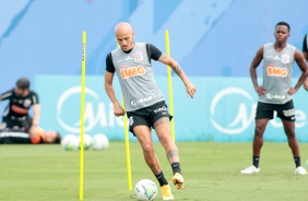 Fbio Santos no primeiro treino do Corinthians em 2021