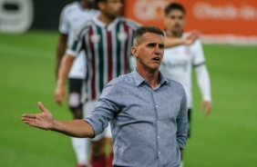 Mancini no gramado da Neo Química Arena contra o Fluminense