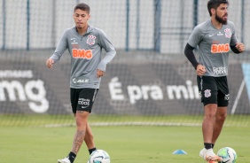 Gabriel Pereira e Bruno Mendez no treino da tarde desta tera-feira no CT Dr. Joaquim Grava