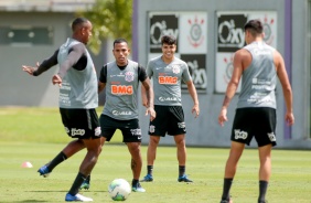 Raul Gustavo, Otero e Roni na atividade da manh deste quarta-feira no CT Dr. Joaquim Grava