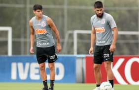 Araos e Bruno na atividade de hoje no CT Dr. Joaquim Grava