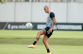 Fbio Santos no ltimo treino do Corinthians antes do jogo contra o Athletico-PR