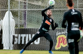 Goleiro Walter no ltimo treino do Corinthians antes do jogo contra o Athletico-PR