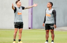 Gustavo SIlva e Otero no ltimo treino do Corinthians antes do jogo contra o Athletico-PR