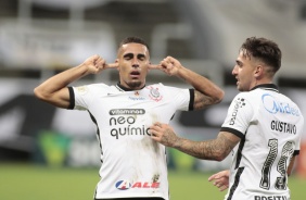 Gabriel na partida entre Corinthians e Athletico, nesta quarta-feira na Neo Qumica Arena