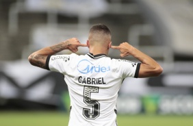 Gabriel na partida entre Corinthians e Athletico, nesta quarta-feira na Neo Qumica Arena