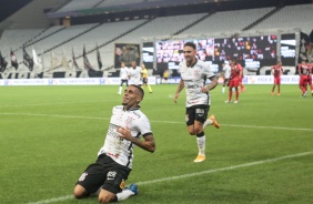 Gabriel na partida entre Corinthians e Athletico, nesta quarta-feira na Neo Qumica Arena