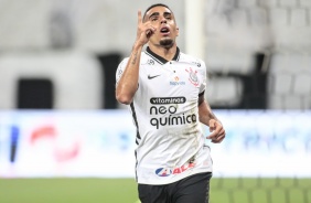 Gabriel na partida entre Corinthians e Athletico, nesta quarta-feira na Neo Química Arena