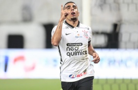 Gabriel na partida entre Corinthians e Athletico, nesta quarta-feira na Neo Qumica Arena