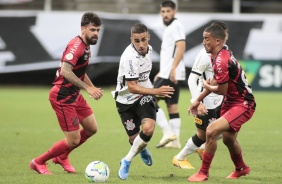 Gabriel na partida entre Corinthians e Athletico, nesta quarta-feira na Neo Qumica Arena