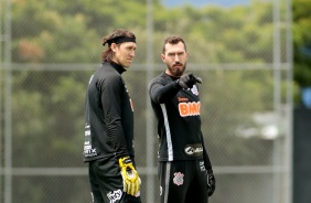 Cssio e Walter no penltimo treino antes do duelo contra o Santos, pelo Brasileiro 2020