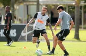 Luan e Bruno no primeiro treino depois da derrota para o Santos, pelo Brasileiro 2020