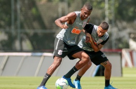 Marllon e Gabriel no penltimo treino antes do duelo contra o Santos, pelo Brasileiro 2020
