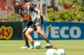 Raul e Gabriel Pereira no penltimo treino antes do duelo contra o Santos, pelo Brasileiro 2020