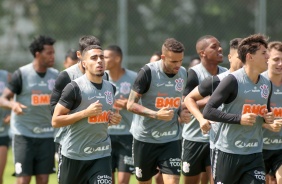 Gabriel, Luan, Mateus Vital na atividade da manhã deste sábado no CT Dr. Joaquim Grava