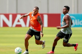 Cazares e Otero durante o treino desta segunda-feira no CT Joaquim Grava