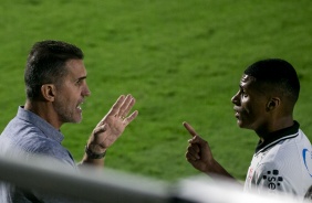 Mancini e Rodrigo Varanda no jogo contra o Red Bull Bragantino, pelo Campeonato Paulista 2021