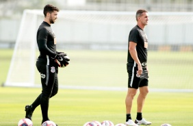 Caque Frana e Vagner Mancini durante treino preparatrio para o jogo entre Corinthians e Palmeiras