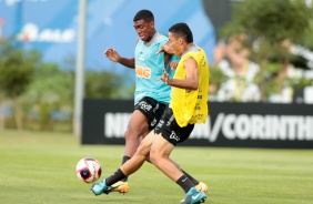 Lo Natel e Janderson durante treino preparatrio para o jogo entre Corinthians e Palmeiras
