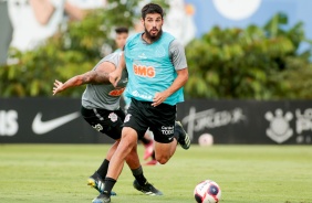 Mndez durante treino preparatrio para o jogo entre Corinthians e Palmeiras
