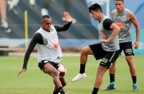 Raul Gustavo, Roni e Janderson no treino desta tera-feira no CT Dr. Joaquim Grava