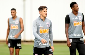 Vital durante treino preparatrio para o jogo entre Corinthians e Palmeiras