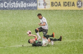 Cantillo no duelo contra o Palmeiras, pelo Campeonato Paulista, na Neo Química Arena