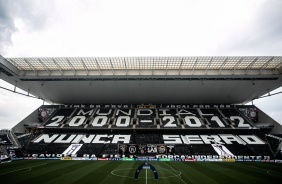 Mosaico na Neo Química Arena no jogo contra o Palmeiras, pelo Paulistão