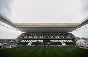 Mosaico no jogo entre Corinthians e Palmeiras, pelo Paulistão, na Neo Química Arena