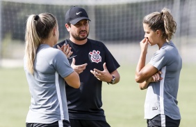 Andressinha, Arthur e Tamires no treino do Corinthians na Argentina em preparao para Libertadores