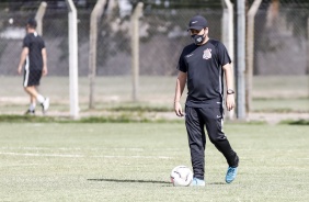 Arthur Elias no treino do Corinthians na Argentina em preparao para  Libertadores Feminina