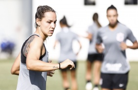 Crivelari no treino do Corinthians na Argentina em preparação para Libertadores Feminina